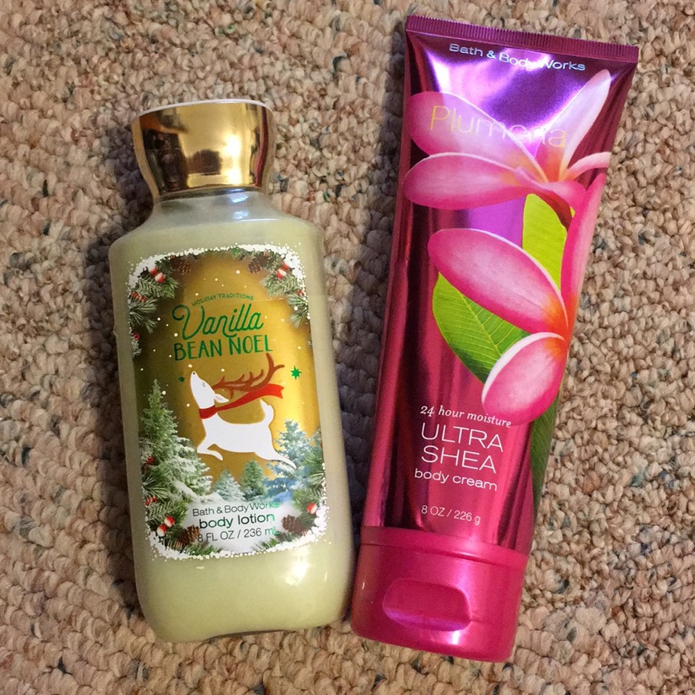 Vanilla bean Noel and plumeria lotion!